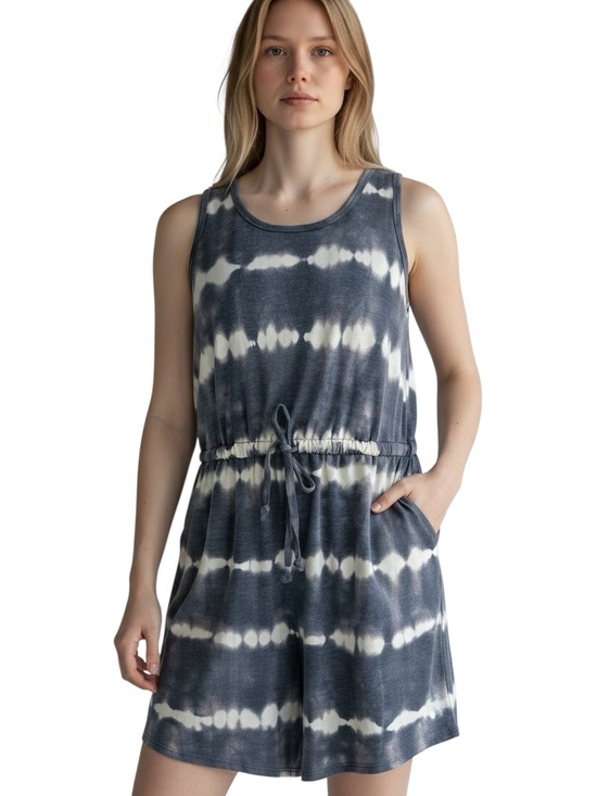 Terra & Sky Dresses & Skirts - Women’s Terra & Sky blue Strip Tie Dye Sleeveless Dress size OX 14W with pockets